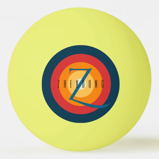 Modern Elegant Chic Monogrammed Initial Custom Ping Pong Ball (Front)