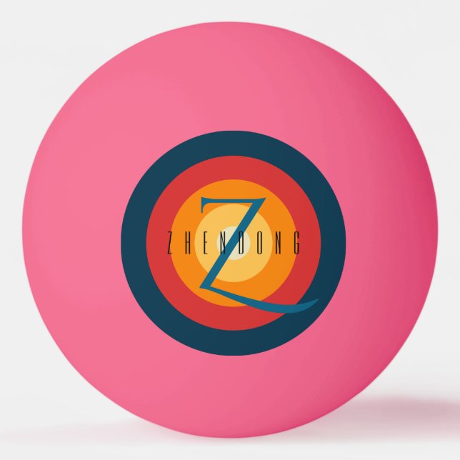 Modern Elegant Chic Monogrammed Initial Custom Ping Pong Ball (Front)