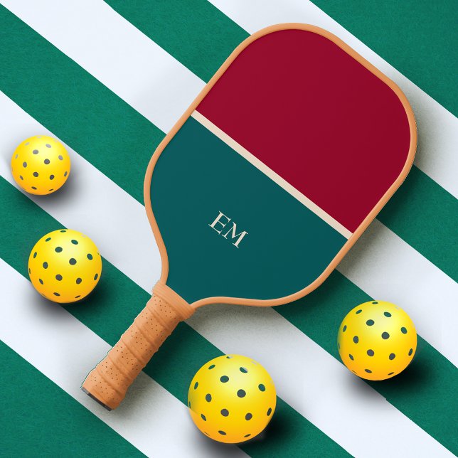 Modern Elegant Chic Monogrammed Initials Pickleball Paddle (Creator Uploaded)