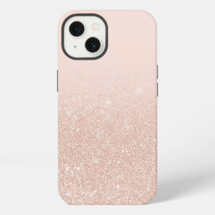 Modern Elegant Chic Ombre Rose Gold Glitter iPhone 13 Case