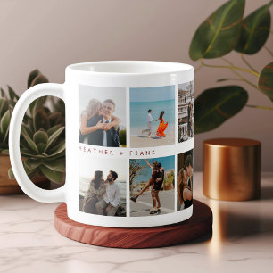 Modern Elegant Chic Script Photos Valentine's Day Coffee Mug