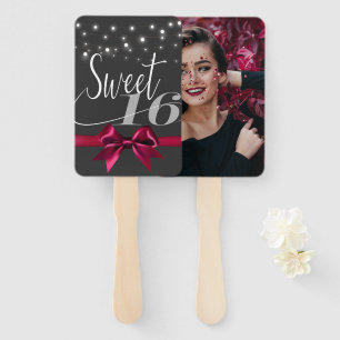 Modern elegant chic sweet 16 hand f hand fan