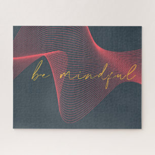 Modern, elegant, chic, urban design of Be Mindful Jigsaw Puzzle