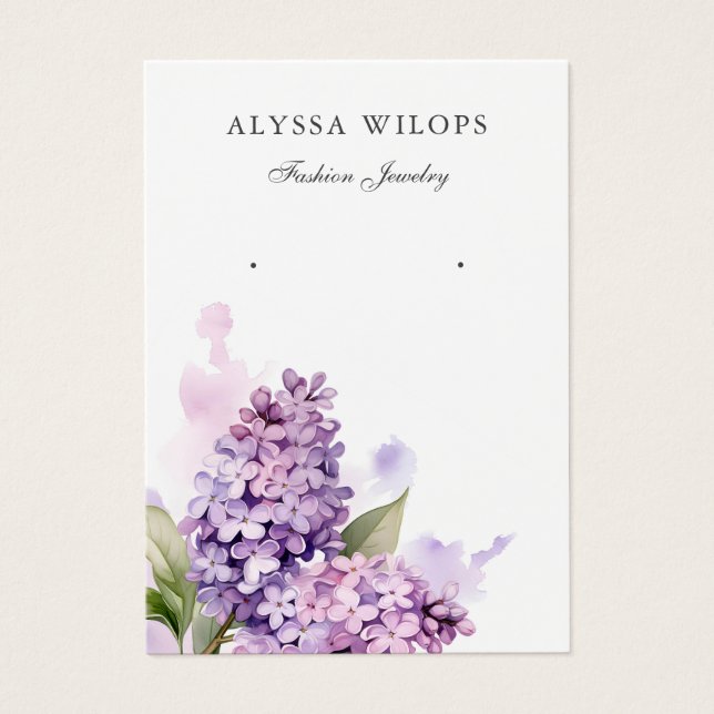 Modern Elegant chic watercolor floral display card (Front)