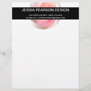 Modern Elegant Chic Watercolor Logo Custom Letterhead
