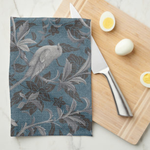 Modern Elegant Chinoiserie Floral Pattern Tea Towel