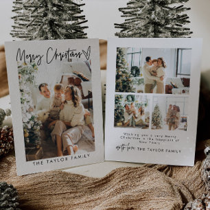 Modern Elegant Christmas Card Holiday Photo Family