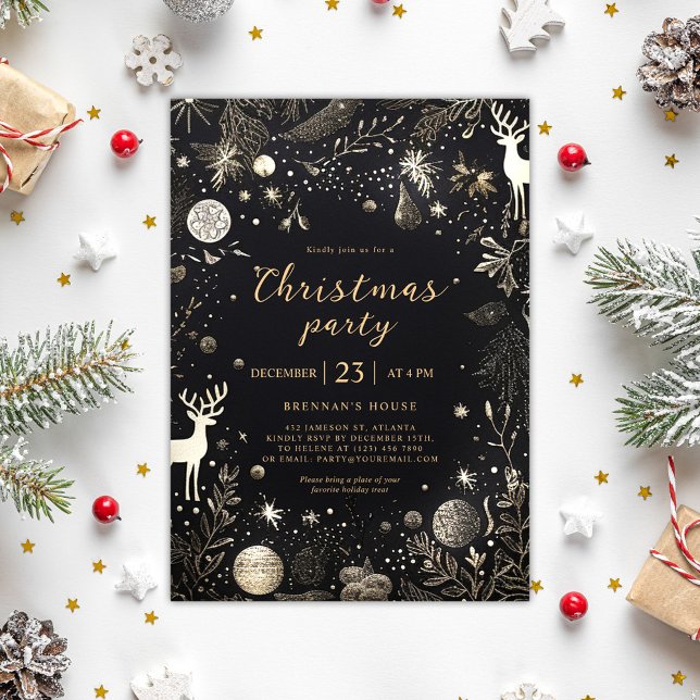 Modern Elegant Christmas Party Festive Holiday Invitation (Modern Elegant Christmas Party Festive Holiday Invitation)