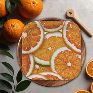 Modern Elegant Citrus Orange Baby Shower Paper Plate