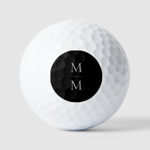 Modern Elegant Classic Black Monogram Personalised Golf Balls