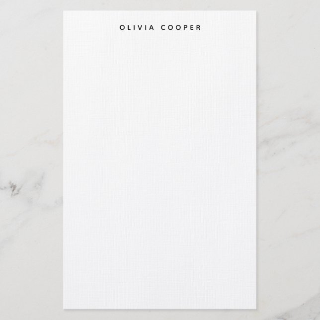 Modern Elegant Classic Black Personal Stationery  (Front)