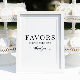 Modern Elegant Classic Favours Please Take One Sig Poster