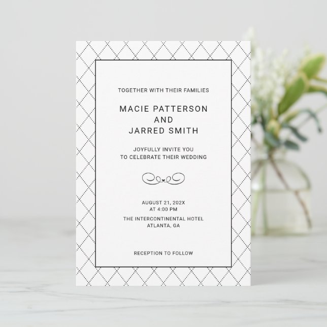 Modern Elegant Classic Minimalist Wedding Invitation (Standing Front)