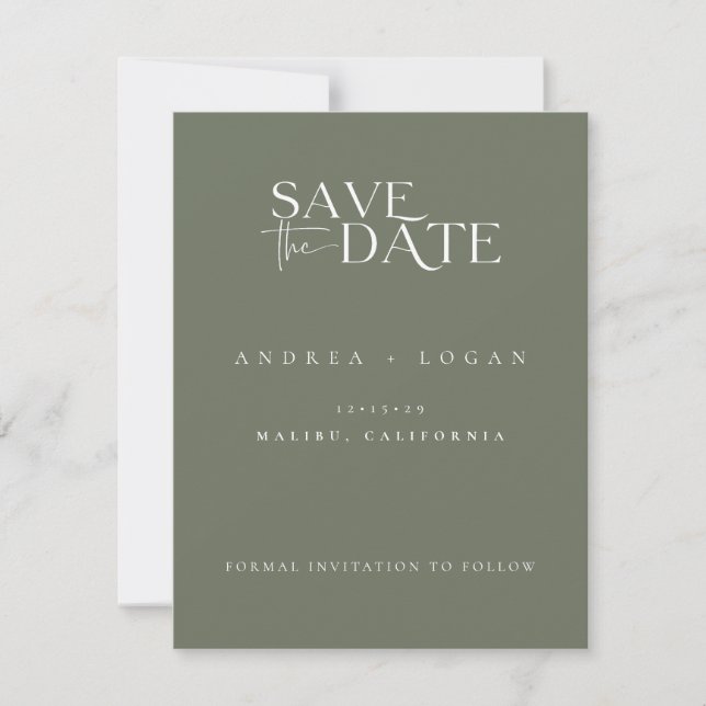 Modern Elegant Classic Photo Save The Date (Front)