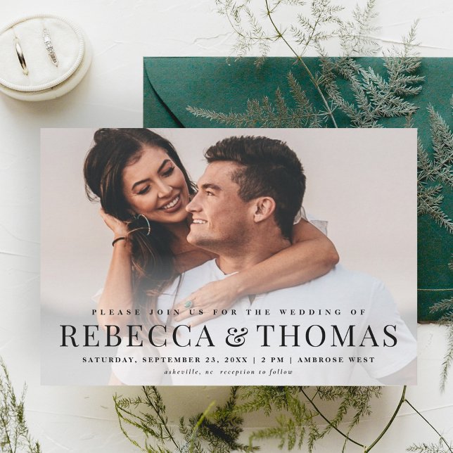 Modern Elegant Classic Photo Wedding Magnetic Invitation (Creator Uploaded)