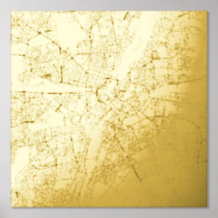 Modern Elegant Classy Gift Map of Munich, Germany Foil Prints