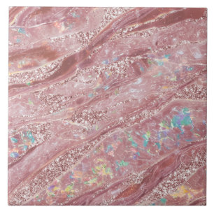    Modern Elegant Classy Marble Blush Pink Glitter Ceramic Tile