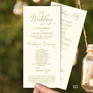 Modern Elegant Classy Wedding Ceremony Order Program