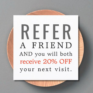 Modern Elegant Clean Beauty Salon Referral Card