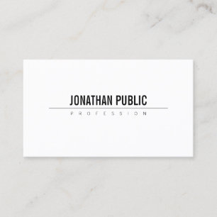 Modern Elegant Clean Design Professional Plain Business Card