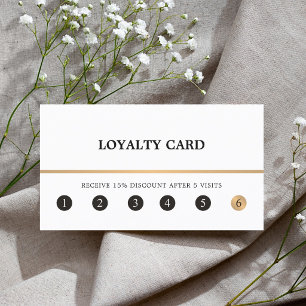 Modern Elegant Clean Faux Gold Line Loyalty Card
