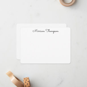 Modern Elegant Clean Girly Black Name Card