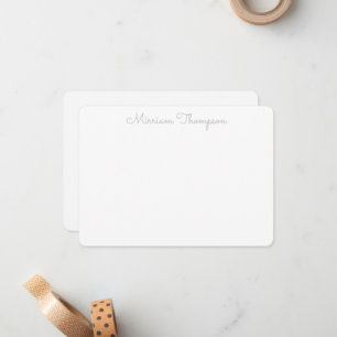 Modern Elegant Clean Girly Grey Name Card