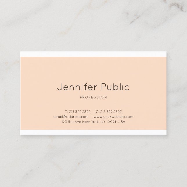 Modern Elegant Clean Graphic Design Trendy Plain Business Card (Front)