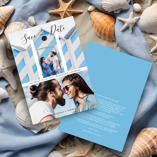 Modern Elegant Collage 2 Photos Couple Wedding (Modern Elegant Collage 2 Photos Couple Wedding Save the Date. )