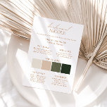 Modern Elegant Colour Palette Bridesmaid Info Card<br><div class="desc">Looking for a stylish and informative way to provide your bridesmaids with important wedding details? Featuring a clean and simple design with elegant typography, this card is the perfect way to share all the necessary information with your bridal party. With sections for details like the date and time of the...</div>