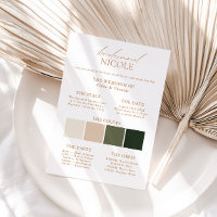 Modern Elegant Colour Palette Bridesmaid Info Card