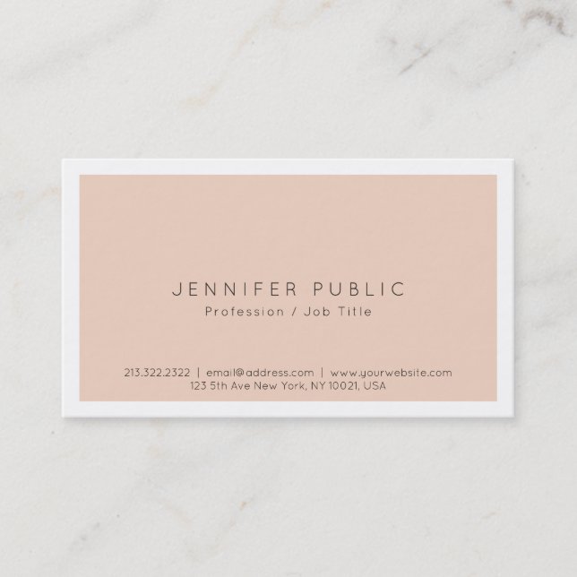 Modern Elegant Colour Smart Plain Luxe Business Card (Front)