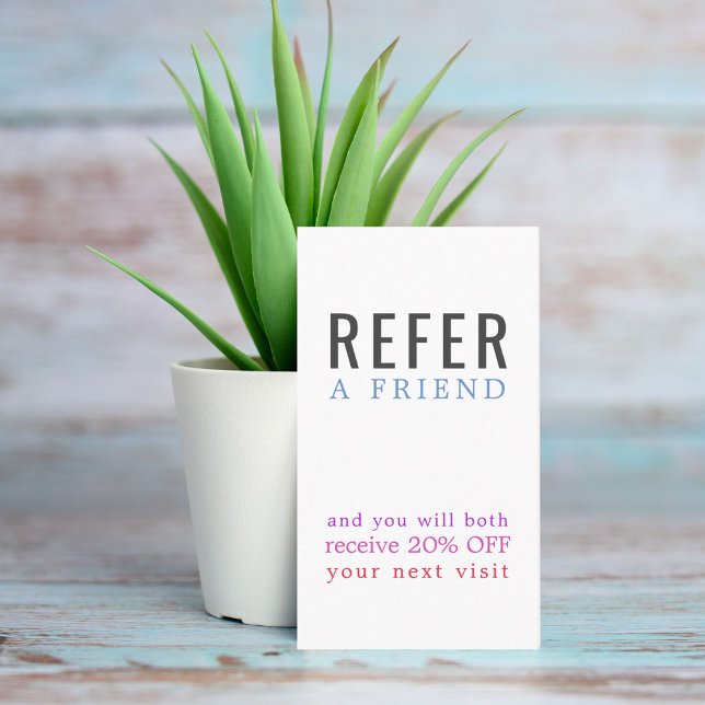 Modern Elegant Colourful Bold Beauty Salon Referral Card (Creator Uploaded)