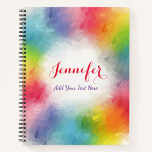 Modern Elegant Colourful Personalised Template Notebook