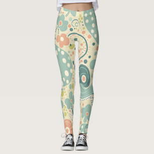 Modern Elegant Colourful Stylish Floral Shapes Leggings