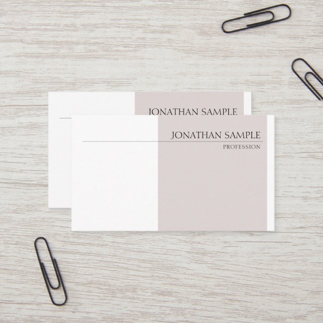 Modern Elegant Colours Plain Professional Sleek Business Card (Front/Back In Situ)