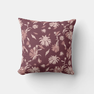 Modern Elegant Coneflowers Chestnut Red Cushion