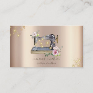 Modern Elegant Cool Sparkle Sewing Machine Business Card