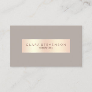 Modern elegant copper rose gold & grey consultant business card