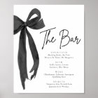 Modern Elegant Coquette Black Bow The Bar Sign
