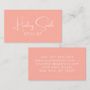 Modern Elegant Coral Professional Business  Card