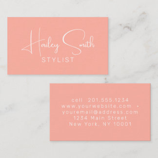 Modern Elegant Coral Professional Business  Card