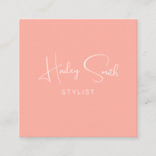Modern Elegant Coral Professional Business  Square Business Card