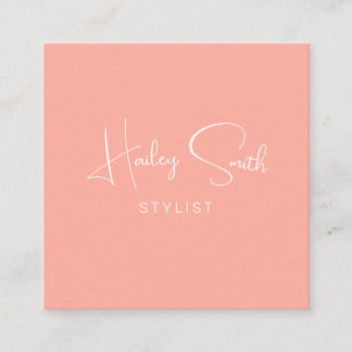 Modern Elegant Coral Professional Business  Square Business Card