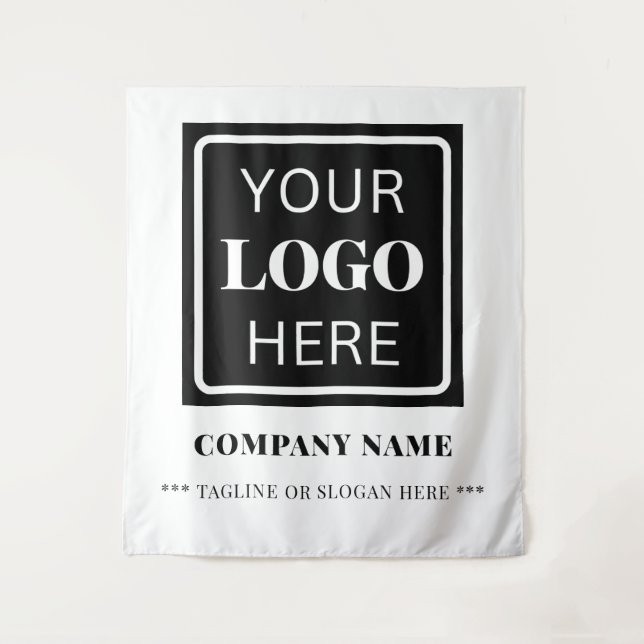 Modern Elegant Corporate Event Backdrop Tapestry (Front)
