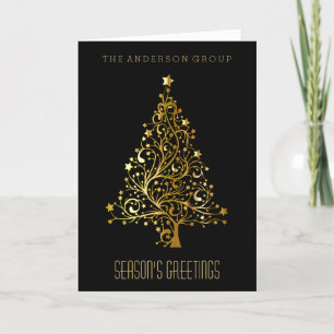 Modern Elegant Corporate Gold Christmas Holiday Card