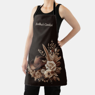 Modern Elegant Country Western- Floral Apron
