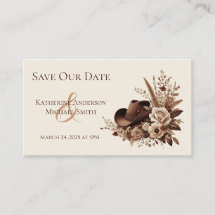 Modern Elegant Country Western- Floral Business Card