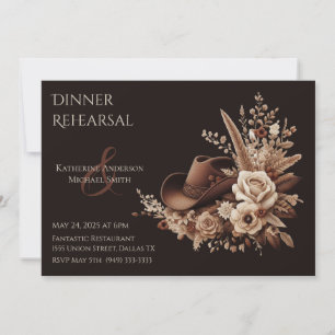 Modern Elegant Country Western- Floral Invitation