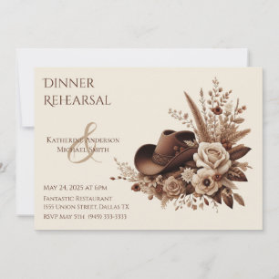 Modern Elegant Country Western- Floral  Invitation